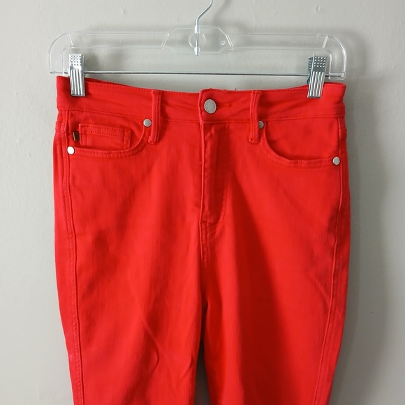 Judy Blue Women's High Rise Tummy Control Size 3/26 Skinny Jeans Red Pockets - Picture 2 of 16